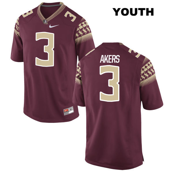 Youth NCAA Nike Florida State Seminoles #3 Cam Akers College Red Stitched Authentic Football Jersey RIM5569HL